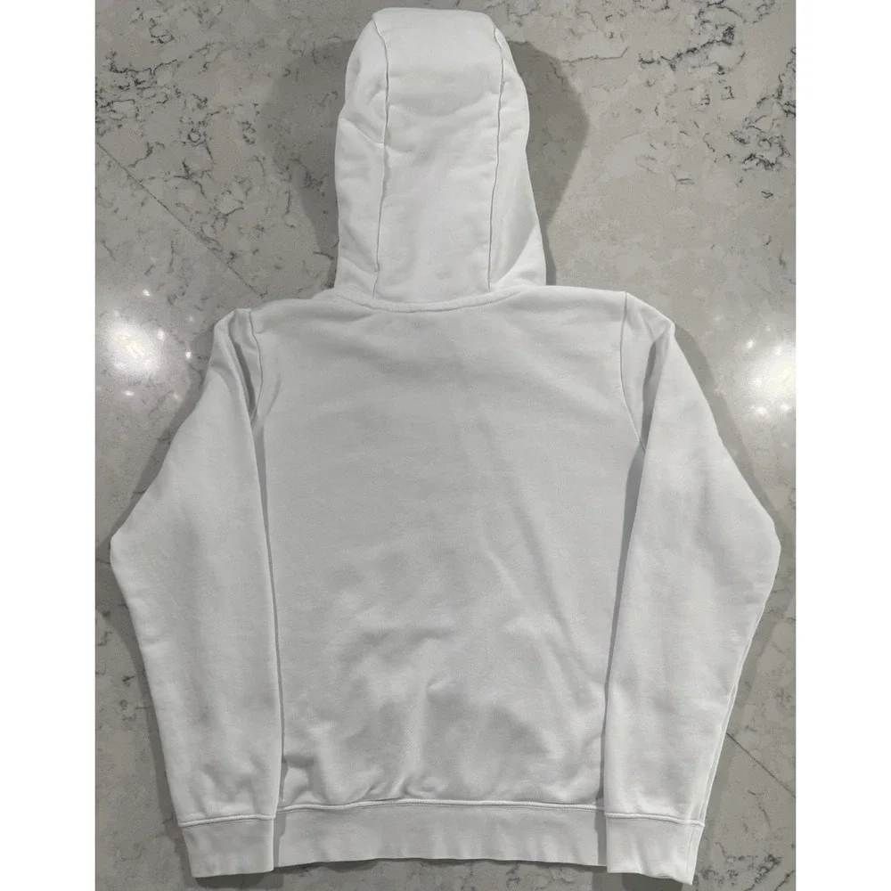 Nike Sportswear Hoodie Mens Small White Fleece Athleisure Swoosh Logo Sweatshirt